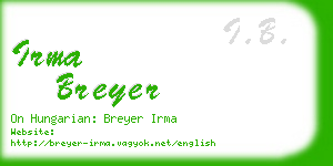 irma breyer business card
